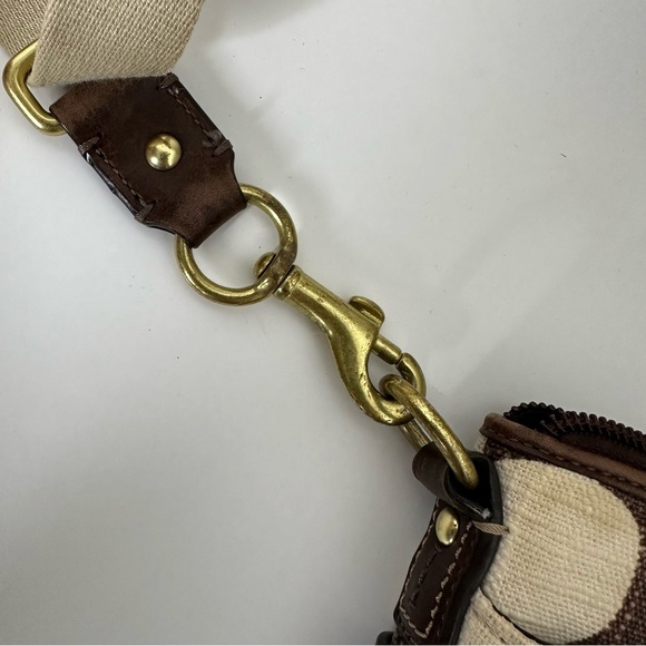 Coach Signature Crossbody Swingpack Cream/Tan/Brown Handbag 41464 - Picture 9 of 16